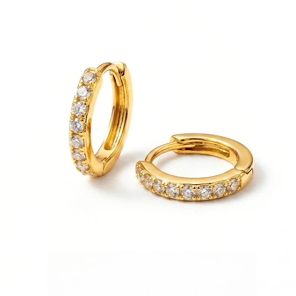 2/6PCS 316L Stainless Steel Minimalist Hoop Earrings Crystal Zirconia Small Cartilage Helix Tragus Piercing Jewelry for Women