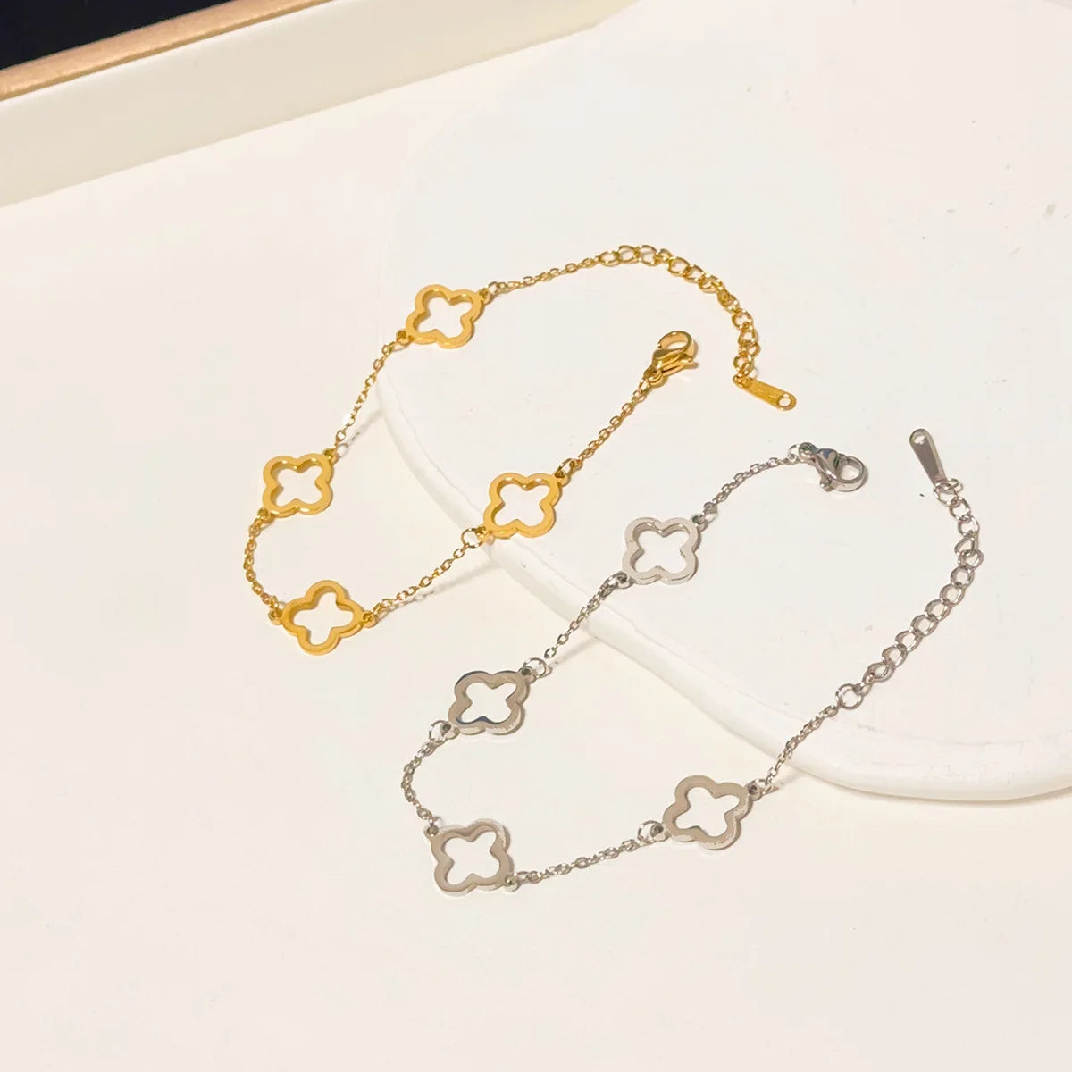 1pc Lucky Luxury Fashion Flower Decor Bracelet For Women For Daily Decoration Gifts for Friends Mom Gifts Party Favors Jewelry