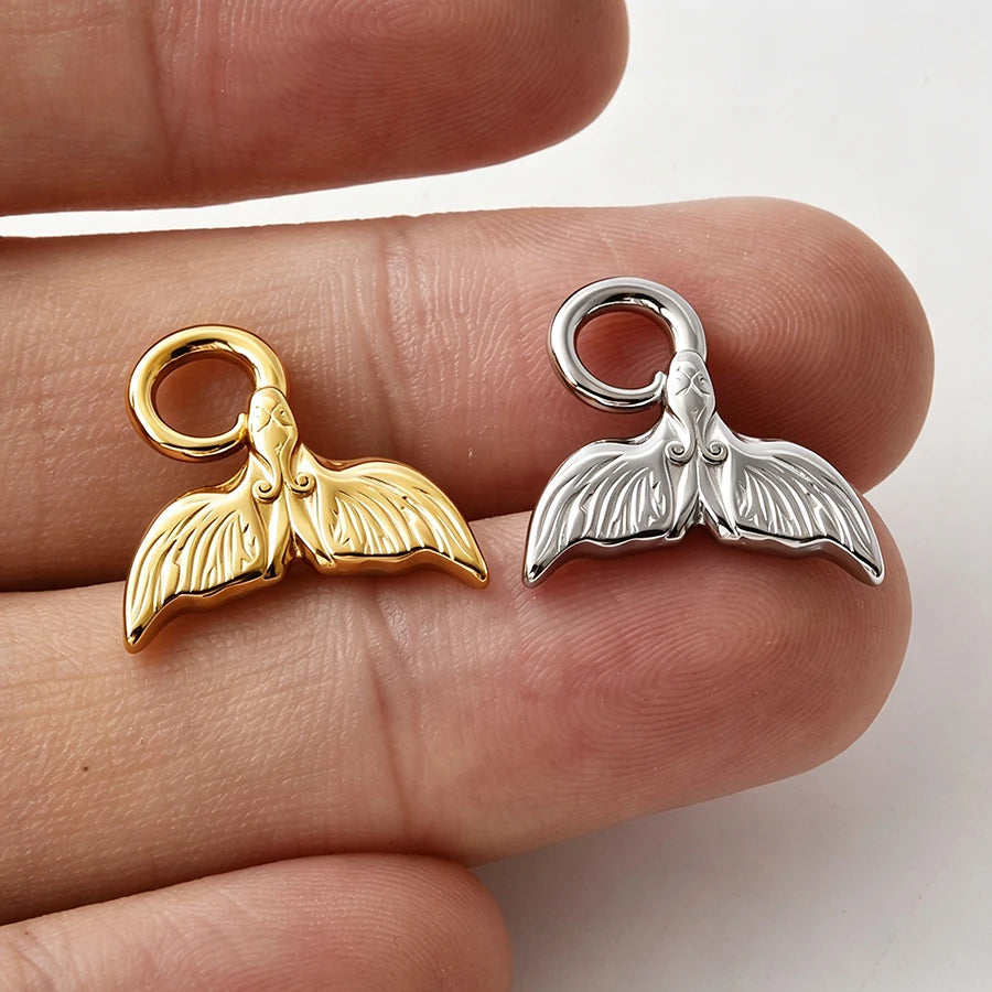 5pcs Lovely Animal Series Pendant Dog Bird Gold Plated 3D Stainless Steel Charms For DIY Jewelry Accessory in Furnace Waterproof