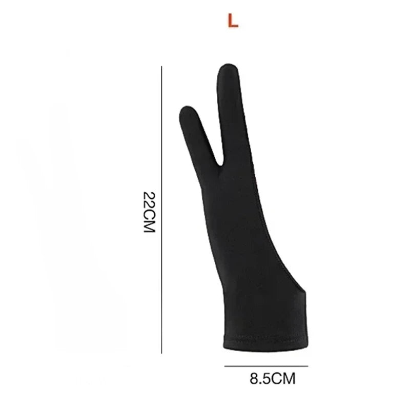S/M/L Two-Finger Drawing Gloves Anti-touch Anti-fouling for Tablet Digital Board Touch Screen Oil Painting Office Art Supplies