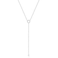S925 Sterling Silver Double-Deck Circle Zircon Pendant Long O-Chain Choker Necklace 2024 Spring Women Wedding Fine Jewelry