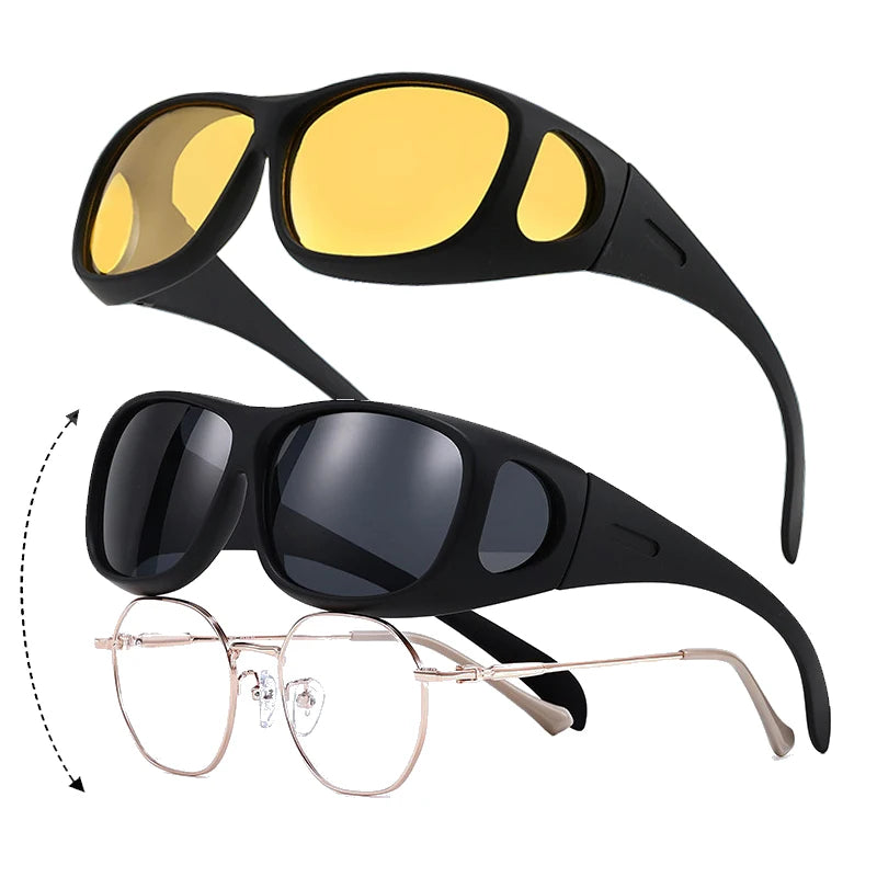 Fit Over Wrap Sunglasses Men Women Anti Glare Polarized Lens 100% UV400 Protection Driving Sport HD Night Vision Glasses