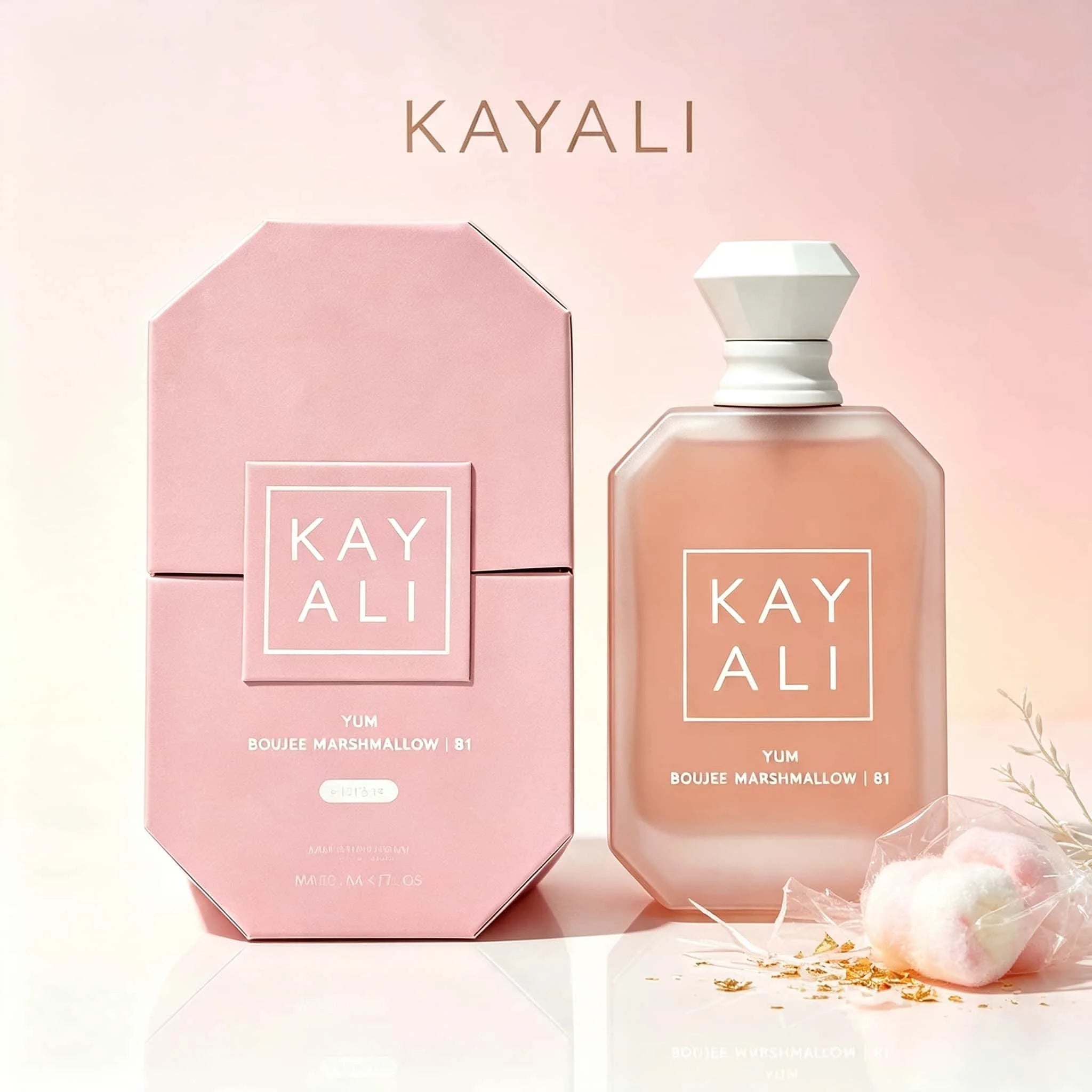 Kayali （81）Yum Boujee Marshmallow Eau De Parfum Long Lasting Sweet Creamy Fragrance Women Perfume Matte Pink Bottle Cloud Dreamy Scent Gift for Ladies