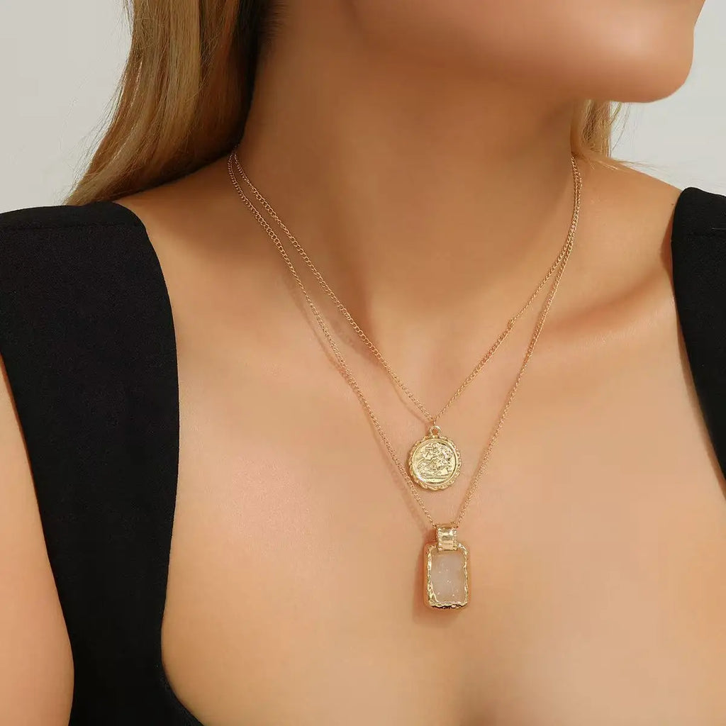 Delicate irregularly folded double love necklace, a high-end party accessory and high-quality gift.