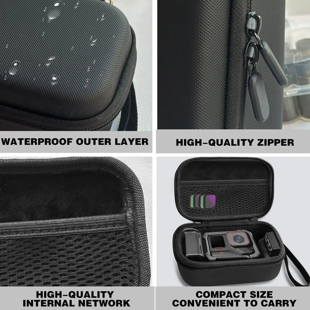 Case for Insta360 Ace Pro/Ace Pro 2, Waterproof & Shockproof,Dedicated Battery Compartment &Durable Black Protective Storage Box