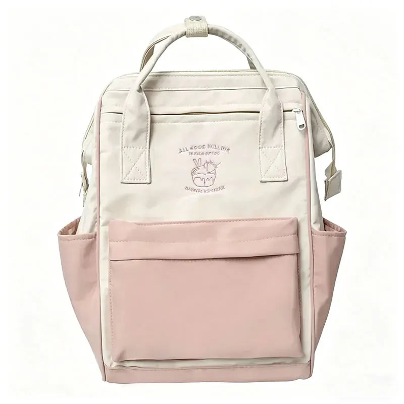 Japan Trend Color Matching Waterproof Backpack Leisure Travel Bagfor Women and Girls Large Capacity Sports Weekend Trip Sportbag