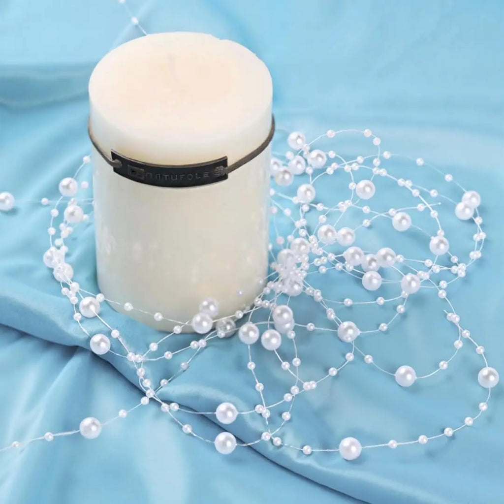 5/10Meters Artificial Pearls Chain Fishing Line Beads Garland Chain For DIY Bridal Bouquet Craft Flower Wedding Party Decoration