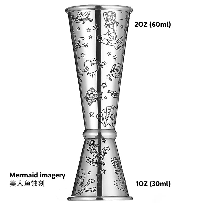 Double Jigger for Bartending, Cocktail Jigger 2 oz 1 oz | Cocktail Measuring Cup Japanese Jigger Shot Measure Jiggers
