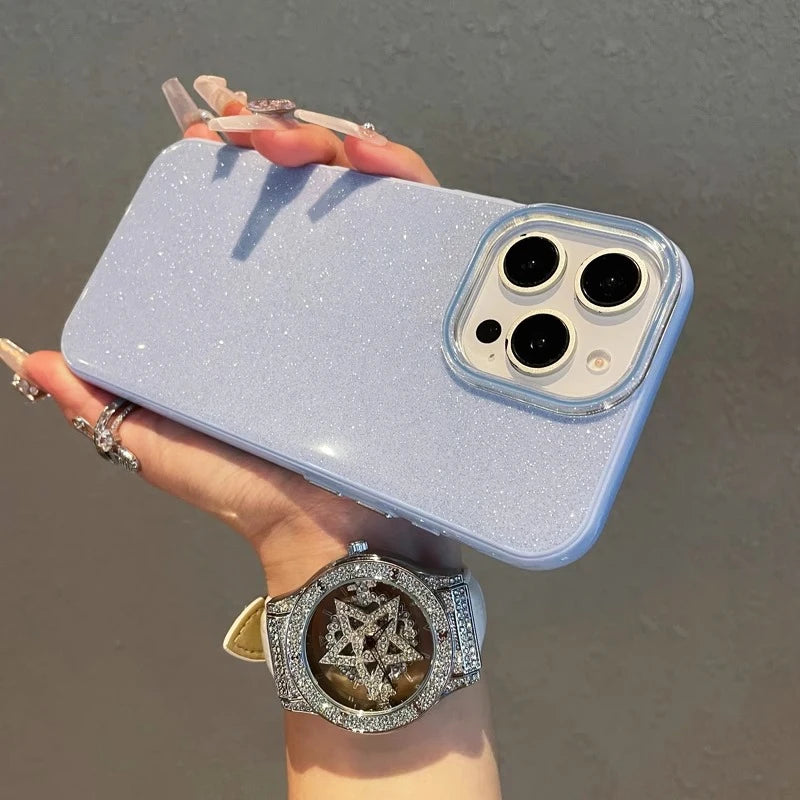 Luxury IMD Glitter Candy Color Hard Case For iPhone 16E 16 15 14 13 12 11 XS Max X XR SE 7 8 Plus Hybrid Silicone Soft PC Cover