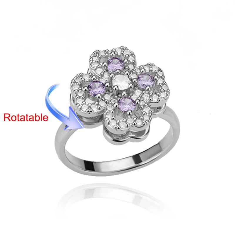 Anti-Stress Anxiety Rings for Women Gold Color Open Adjustable Rotating Ring Aesthetic Wedding Fashion Jewelry Gift