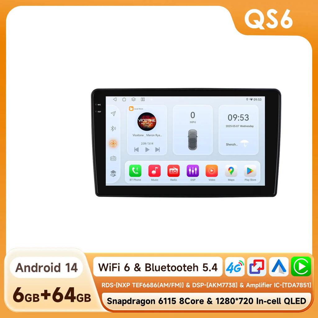 Hizpo 9 inch Wireless CarPlay Android Auto Car Radio for Fiat 500 2016 2017 2018 2019 Multimedia Wireless Apple CarPlay Smart Intelligent Systems IPS Touch Screen Stereo Video Player 2 Din Autoradio Head Unit Navigation BT GP
