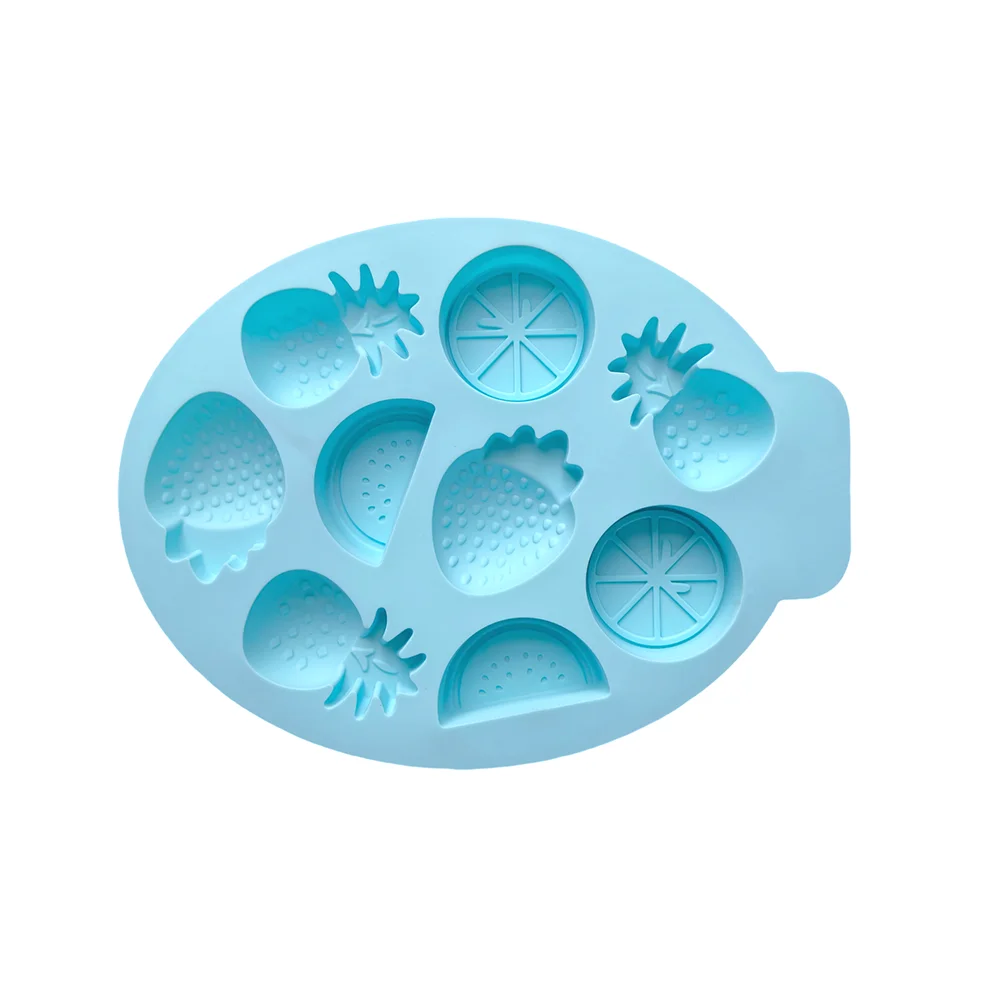 1pc 9-cavity 4 fruit shaped chocolate candy silicone molds, pudding, biscuit, ice tray molds, cake decoration baking utensils