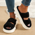 Women's Corduroy Slippers Living Room Shoes Cute Memory Foam Bedroom Slippers Home Female Slippers 2024 New Anti Slip Slippers