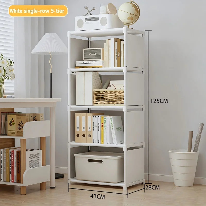 Multilayer Bookshelf Easy Assembly Bookcase Living Room Bedroom Study Storage Shelf for Books Toys Sundries
