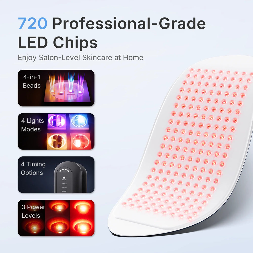 Hello Face L6 LED Light Mask 720pcs 630nm Red Light & 850nm NIR Light Skin-friendly Fabric Body Care Machine