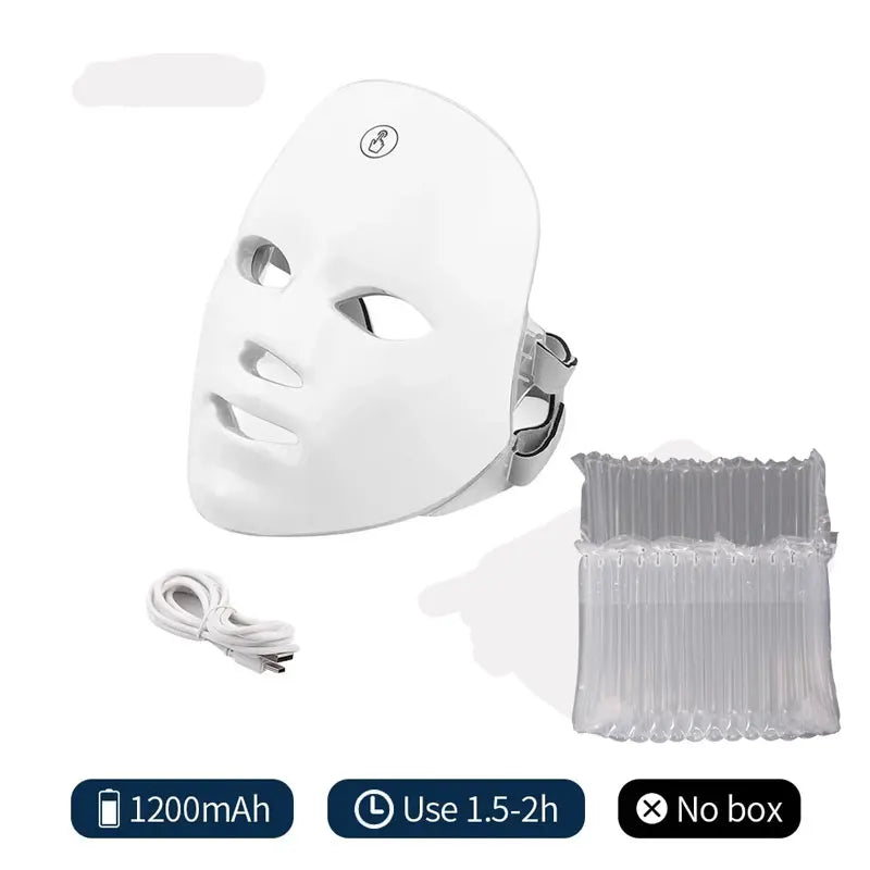 Wireless LED Face Mask 7 Colors Rechargeable Portable Facial Mask Skin Rejuvenation Skin Care Beauty Device