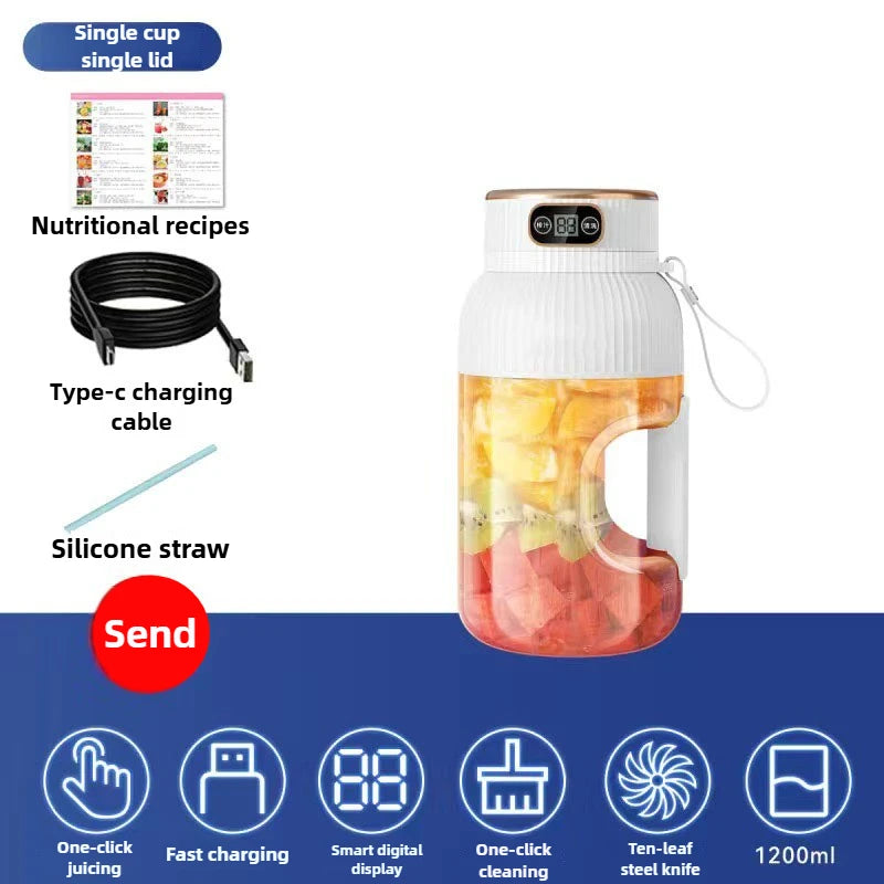 Fruit Juicer Cup Portable Electric Fruit Mixer Stirrng Cup Large Capacity Smoothie Quick Making Bottle Suitable Juice Production