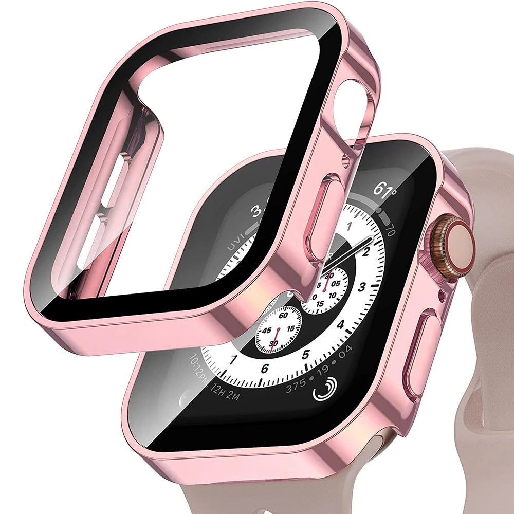 Waterproof watch case+glass for Apple Watch 40/41/42/44/45/46mm, Scratch-resistant protective case, for Series 11 10 987654 se