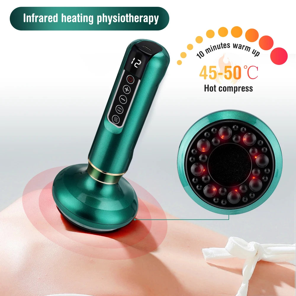 Smart Body Massager Vacuum Suction Device Cellulite Fat Bruning Handheld Chinese Sculpting Heating Cans For Belly Back Massage