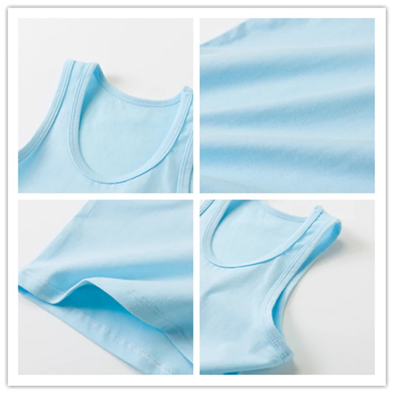 Kids Animal Sea Shark Sleeveless T-shirt 2023 Summer Children Tank Tops Baby Kids Cool Tees 3-14 Years Old