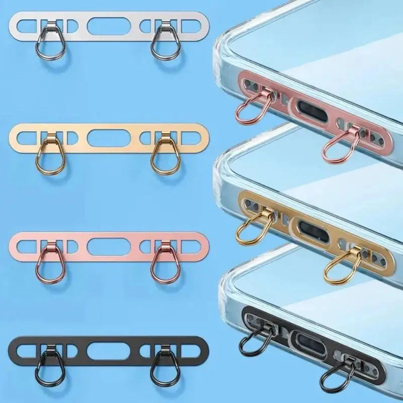Ultra Thin Metal Phone XYun Lanyard Gasket Patch Stainless Steel Sturdy Hanging Cord Clips Cellphone Safety Connecter Accessorie
