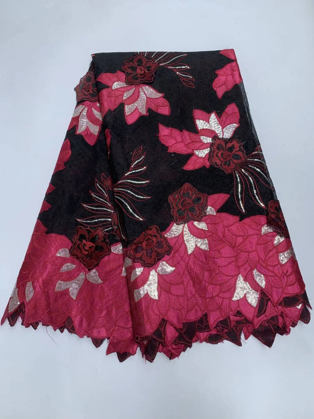 2026 High-Quality African Nigerian Tulle Lace Fabric Sequins Embroidery French Guipure Luxury Prom Party Dresses Beaded 5 Yards