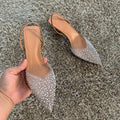 Summer Womens Pointed Toe High Heels Sandals Sexy Woman Shoes Fashion Pearl Decoration Party Wedding Slingback Woman Sandal Shoe