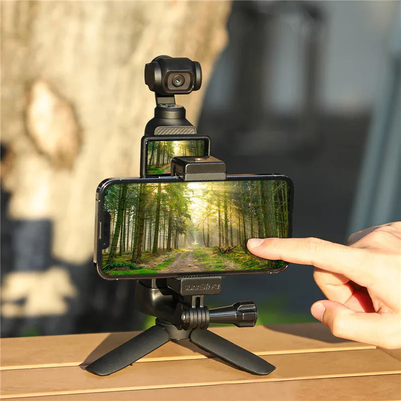 Sunnylife Front Phone Holder Clip Handheld Shooting Expansion Adapter For DJI Osmo Pocket 3 Pocket 4 Bracket Camera Accessories