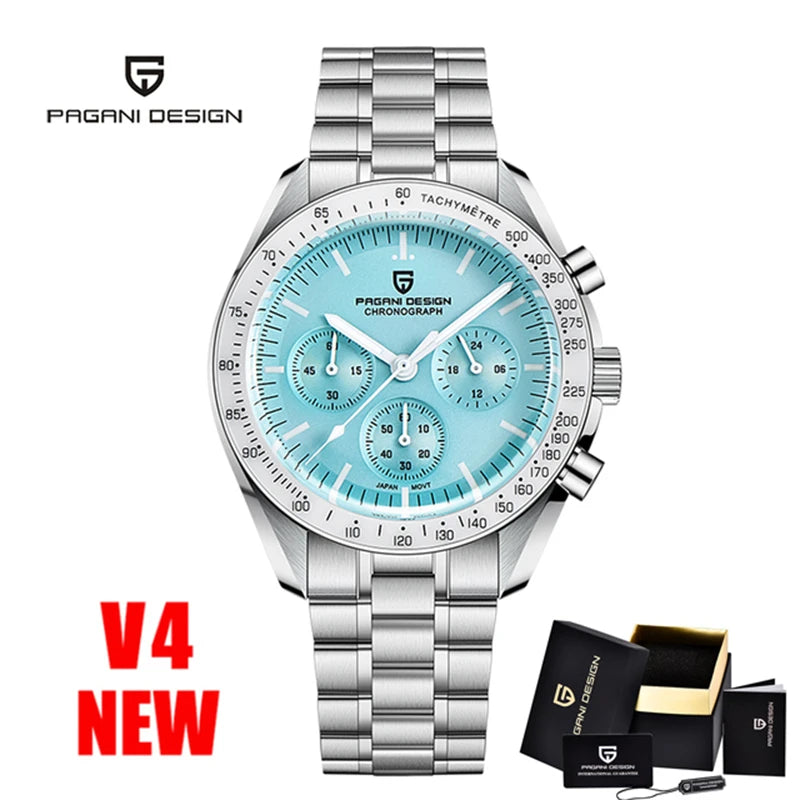 PAGANI DESIGN Moon Mens Watches 2025 Top Brand Luxury Quartz Watch For Men Chronograph Luminous Sapphire Mirror Waterproof Clock