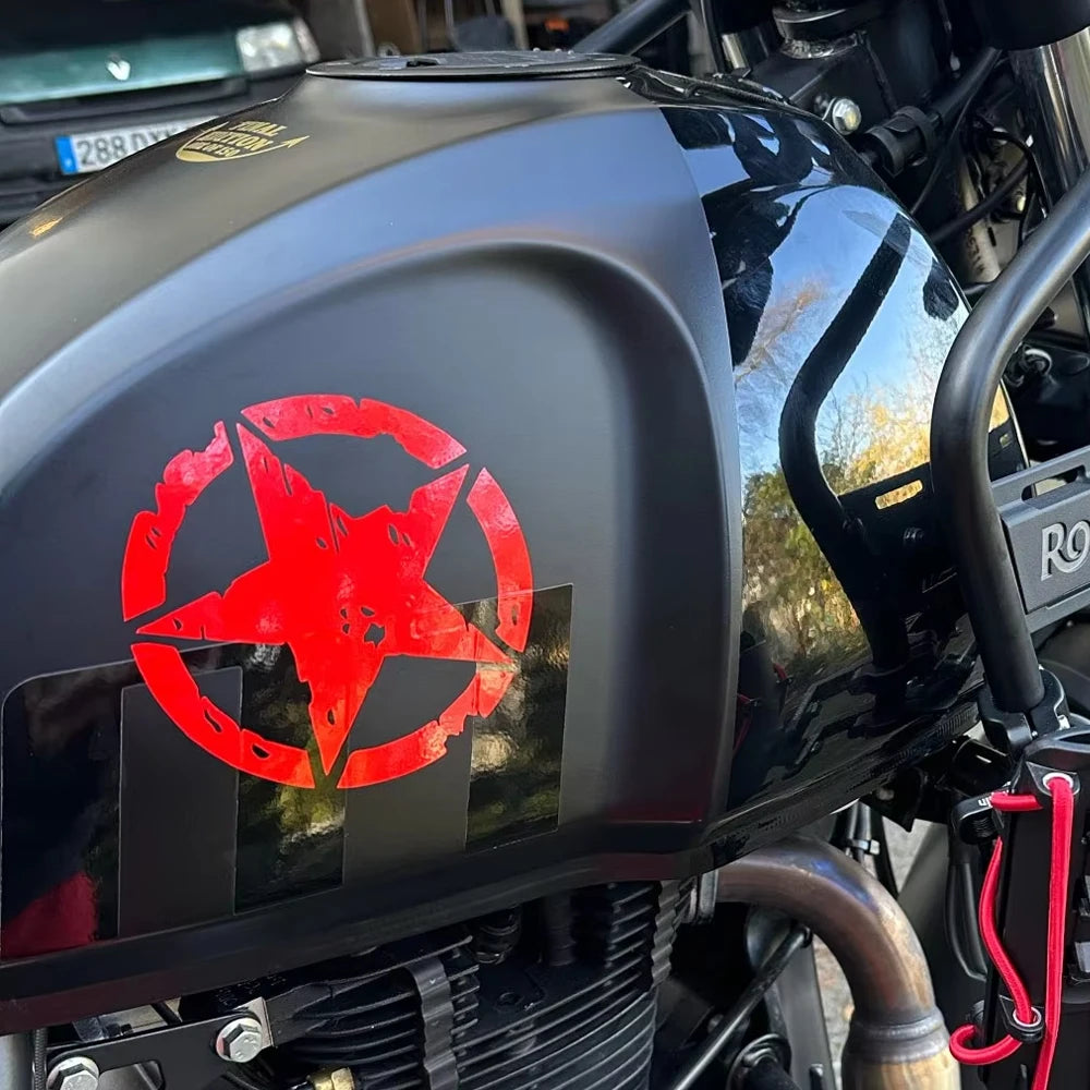 Car Sticker Pentagram Waterproof and Sunscreen Personality Interesting Decal Military Army Star Hood Stickers Auto Accessories