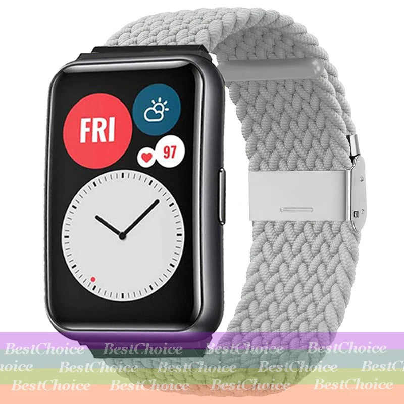 Nylon Braided Watch Strap for Huawei Watch Fit 3 Elastic Loop for Huawei Watch Fit 2 1Adjustable Band Bracelet Metal Connector