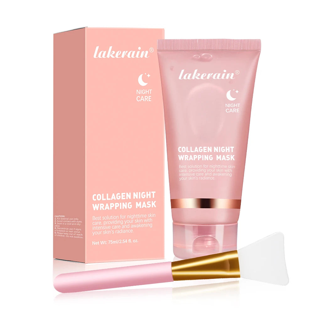 Collagen Overnight Wrapping Peel Off Facial Mask Moisturizing Reduce Fines Lines Dryness Hydration Brightening Korean Skin Care