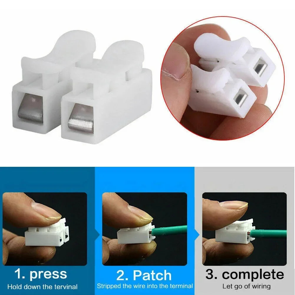 10/20/30Pcs CH2 Spring Connector Quick Wire Cable Lock Wire Terminal Light Connection Clamp Terminal Block Electrical Equipment