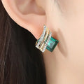 Fashion Gold-plated Zircon Earrings Crystal Earrings Engagement Earrings for women Princess Jewelry Birthday Anniversary Gifts