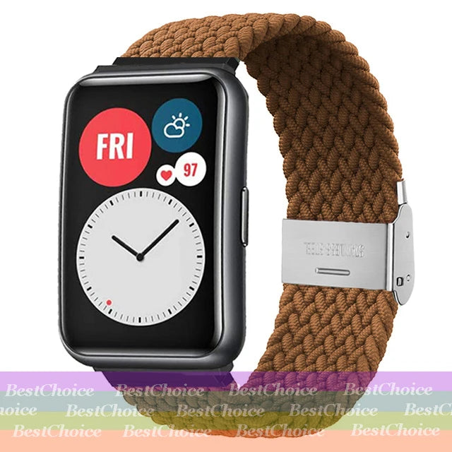 Nylon Braided Watch Strap for Huawei Watch Fit 3 Elastic Loop for Huawei Watch Fit 2 1Adjustable Band Bracelet Metal Connector
