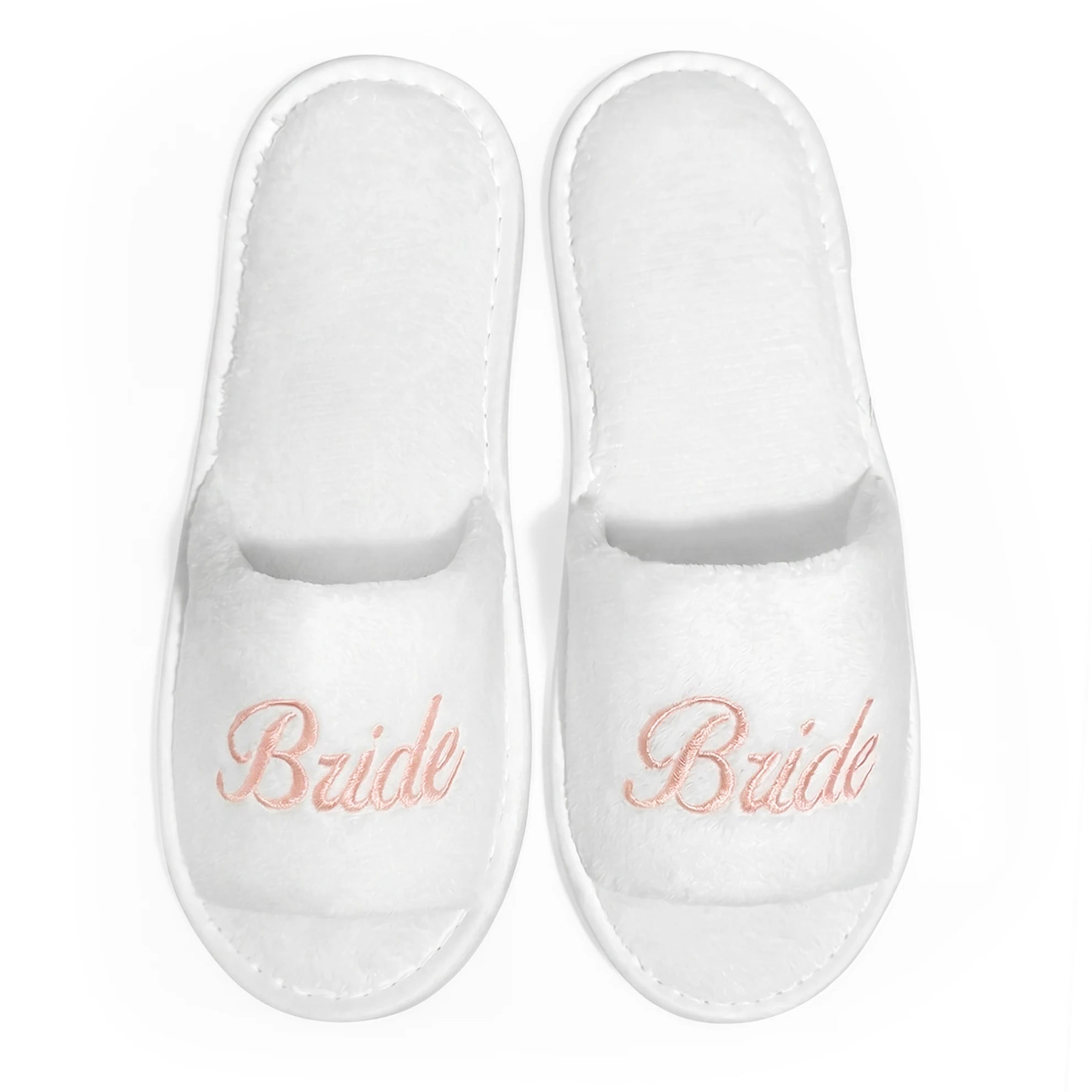 Bride & Bridesmaid, Wedding Party Guests Home Slip On Shoes Bridal Party Slippers Open-toe With Golden, Mint Green and Pink