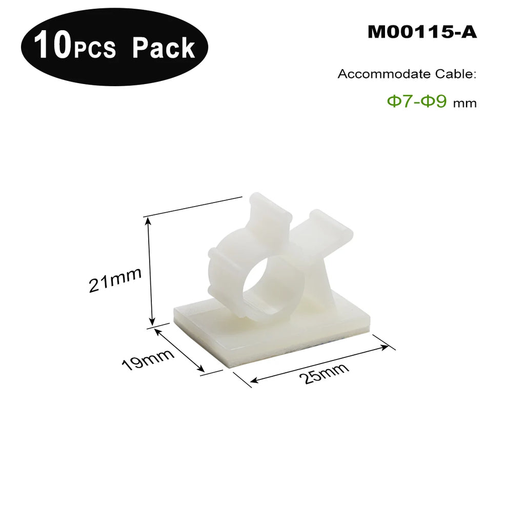 10pcs Lot Adjustable Self-Adhesive Wire Cable Ties Mounts Clamp Clip Organizer Holder, Desk Wire Cable Cord Management