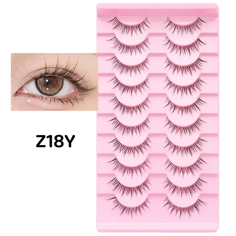 10 Pairs Natural Lashes Manga Full Strip Lashes Makeup Bulk Wholesale Dropshipping Eyelash Extension Lashes Anime False Eyelash
