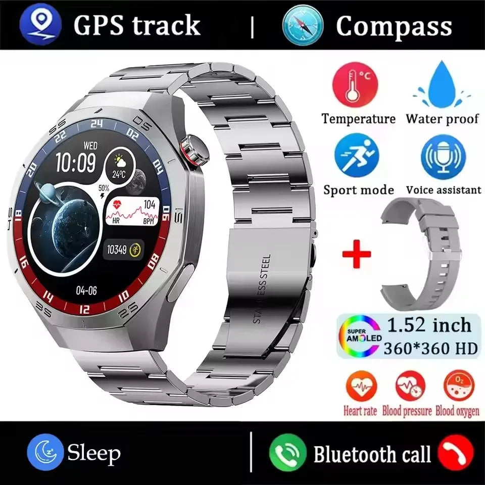 Smart Watch 5 Pro GPS NFC Smartwatch Men 360*360 AMOLED Screen Heart Rate Monitor Bluetooth Call IP67 Waterproof Men Smartwatch