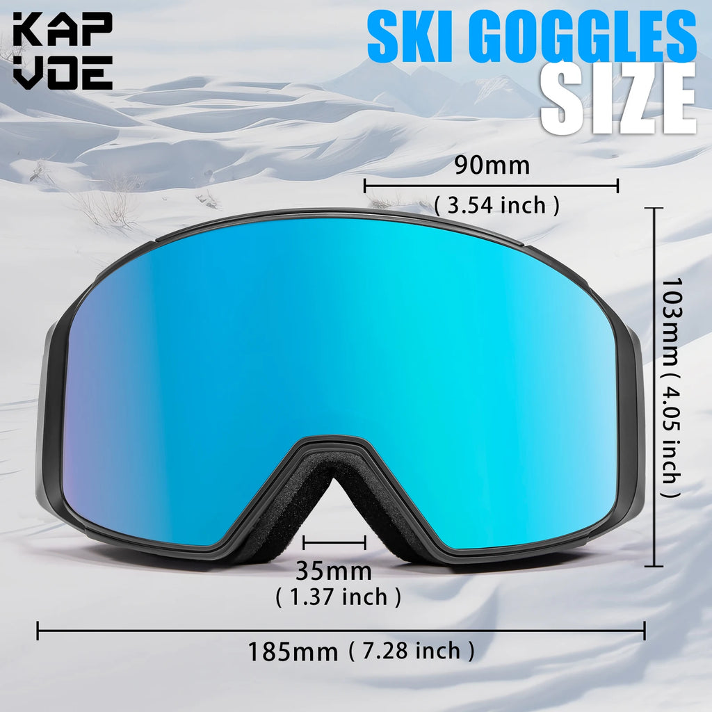 KAPVOE Ski Goggles Double Magnet adsorpt Layers UV400 Anti-fog Ski Glasses Snow Snowboard Glasses Snowmobile Eyewear