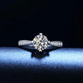 925 Sterling Silver Zircon Adjustable Engagement Rings For Women Wedding Elegant Jewelry Ladies Accessories Gifts