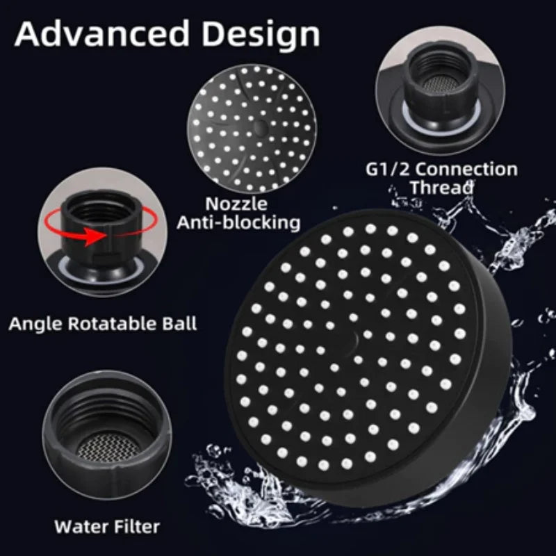 10cm High Pressure Shower Head 4Inch Sprayer Adjustable Rainfall Shower Head Sprayer Bathroom Fixture Faucet Replacement Part