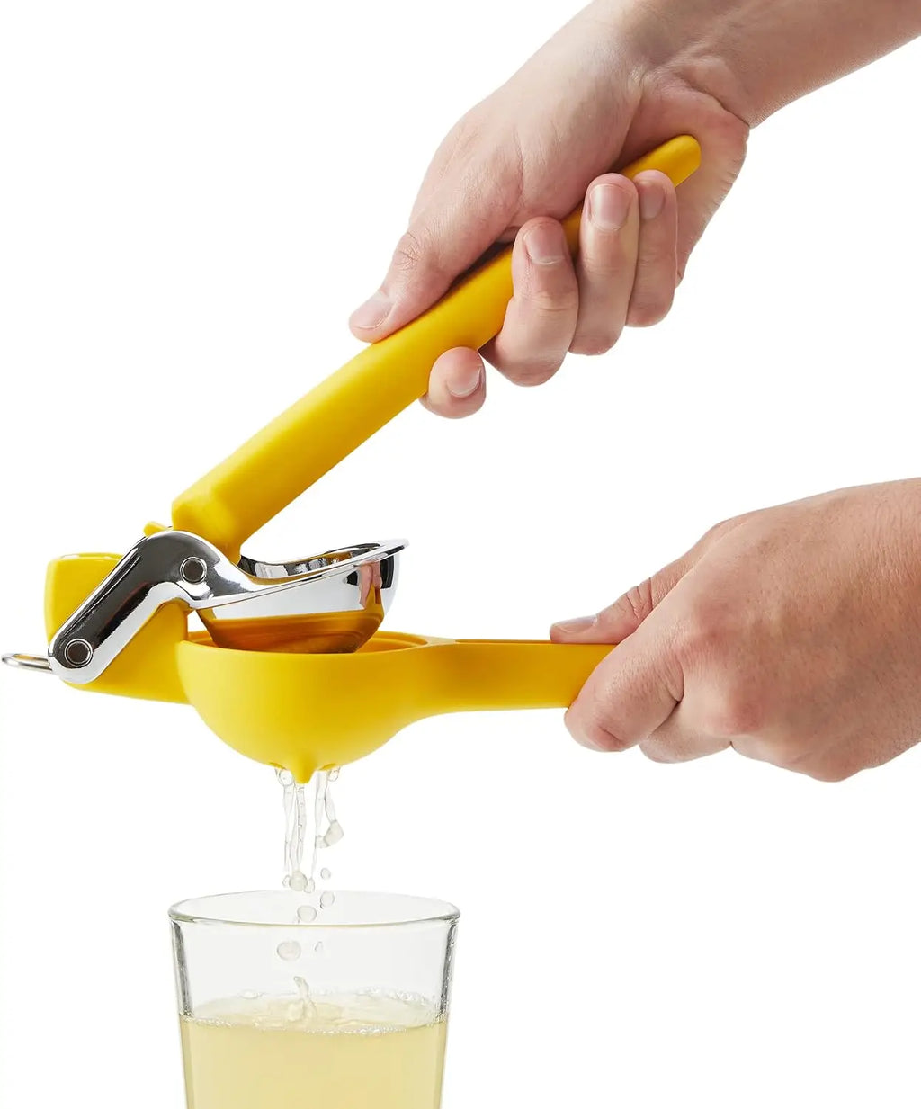 Handheld Citrus Juicer for Lemon and Lime, Easy Squeeze Manual Juicer with Dual-Gear Mechanism, Compact Kitchen Tool for Fresh Juice, Yellow