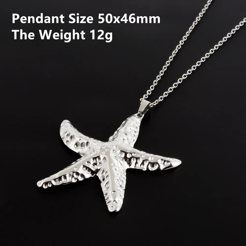 1Pc Stainless Steel Summer Sea Animal Aesthetic Women Grunge Necklaces Cute Ocean Hippocampus Seahorse Pendant Collares Jewelry