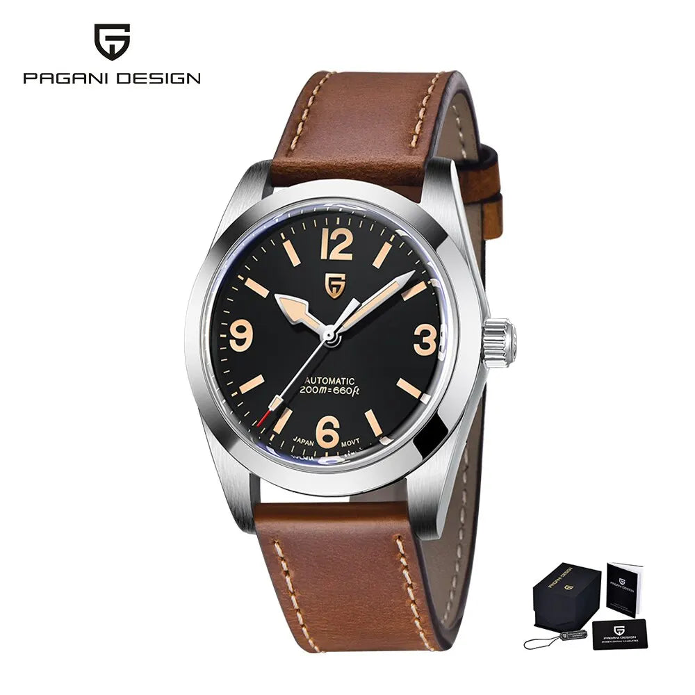 PAGANI DESIGN 2026 New 36MM Men Automatic Mechanical Watches   Sapphire Stainless Steel AR Coating 20Bar Clock Watch
