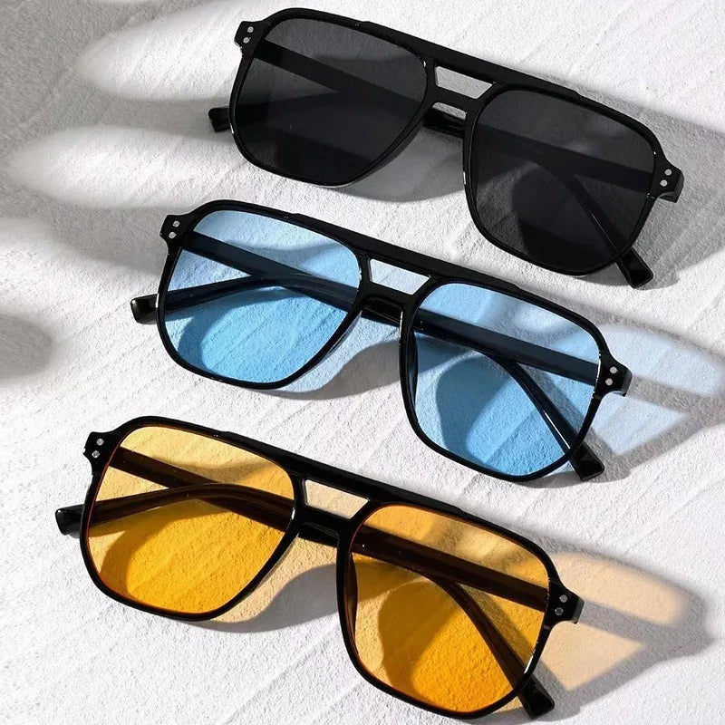 2026 New Trendy Women Sunglasses UV400 Sunshades Anti-Ultraviolet Unisex Eyeglasses Elegant Double Beam Pilot Lense8618