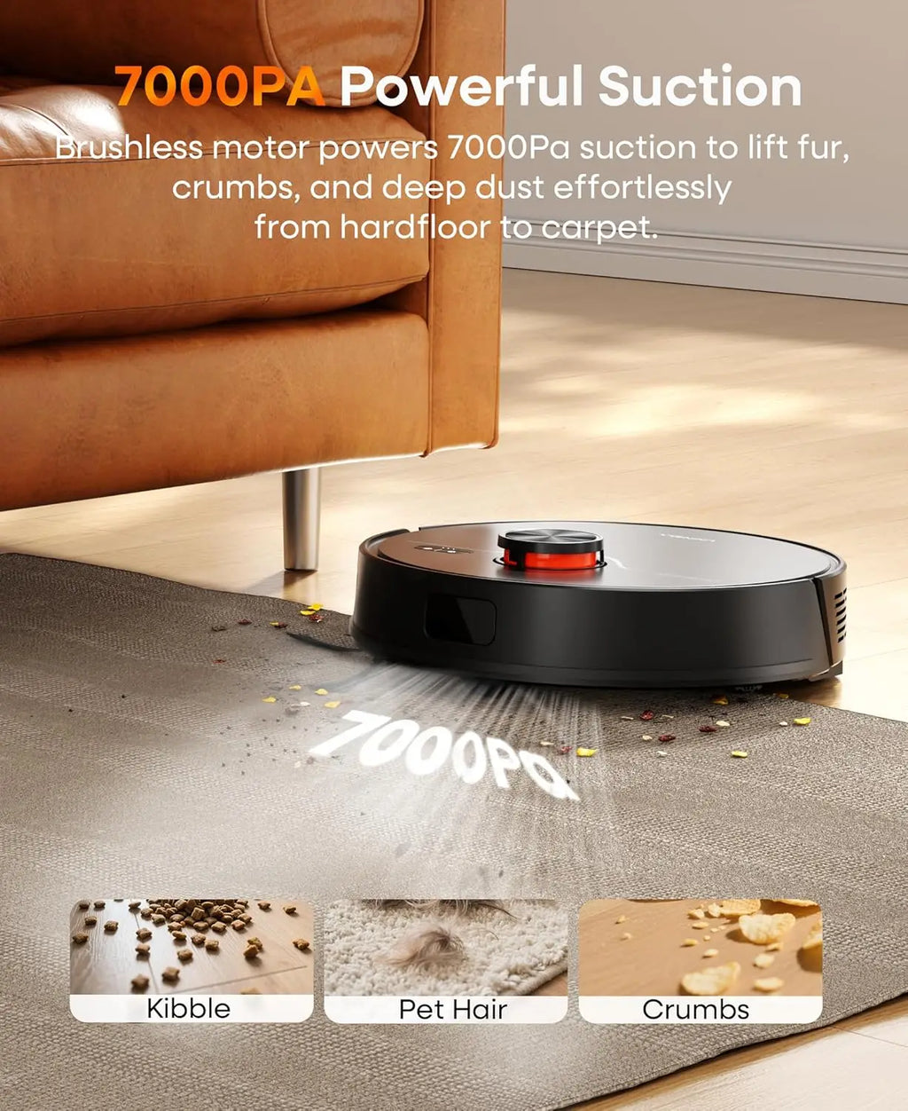 Refurbished UNINELL By erabros UR3 Robot Vacuum and Mop Combo, 7000Pa Suction Robotic Vacuum , Self-Emptying 90 Days Capacity, LiDAR Navigation Home Mapping, 180 Mins, App/Alexa, for Pet Hair Carpets Hard Floors