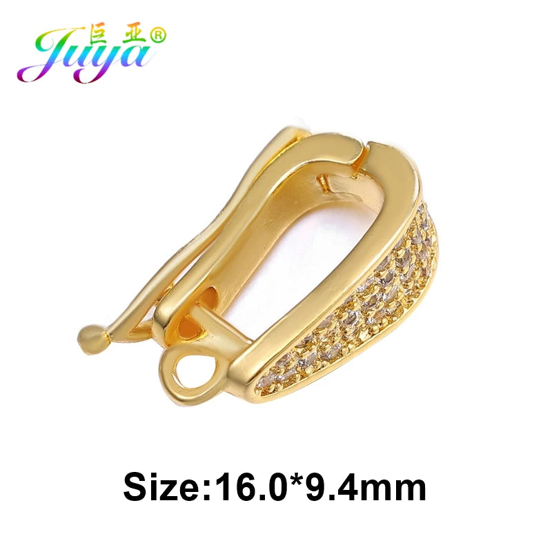 Juya 18K Gold Plated Decorative Fasteners Connector Locks Pearls Clasps Accessories For DIY Needlework Beads Jewelry Making