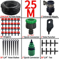 15M-25M Micro Drip Watering Kit Garden DIY Automatic Irrigation System & Adjustable Dripper 4/7'' Hose for Greenhouse