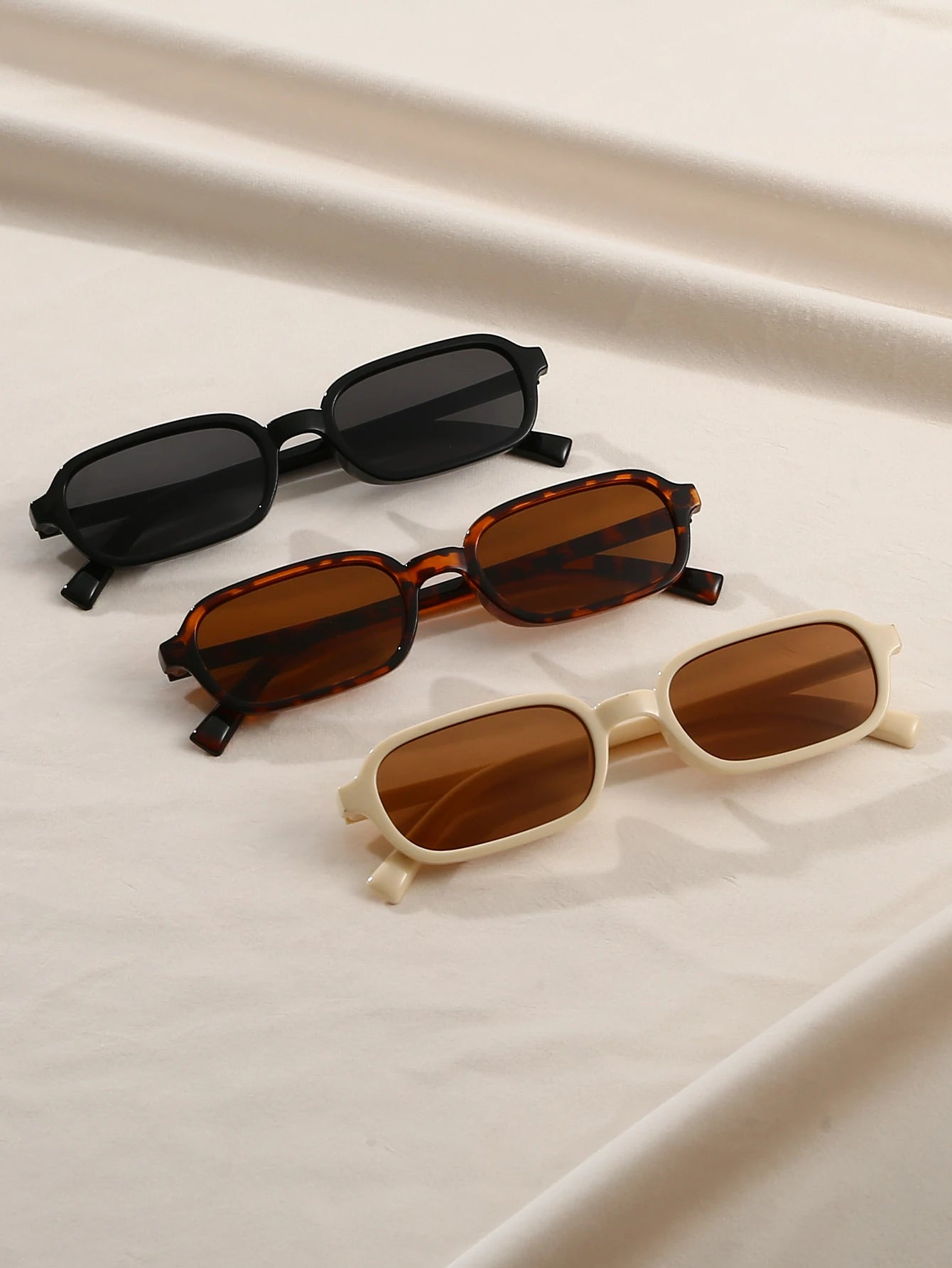 3pcs women's oval frame black tortoiseshell color matching combination suit personality trendy fashion glasses
